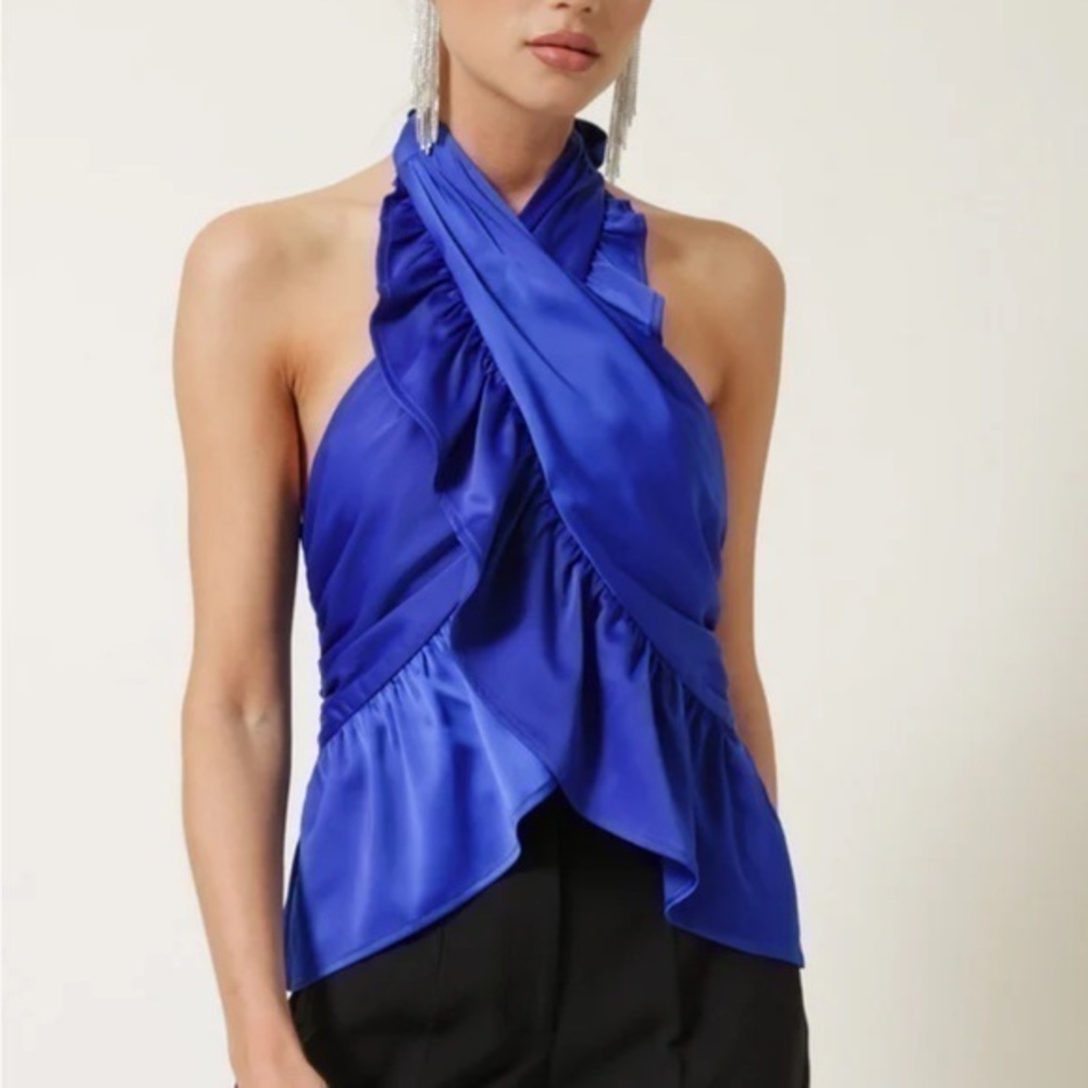 Line & Dot Blue Tara Top